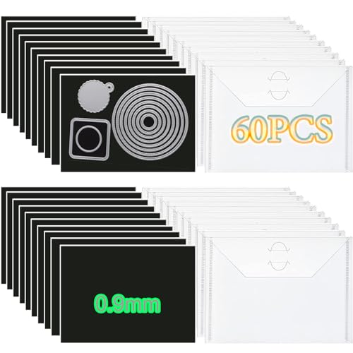 60 Stück Stanz- und Briefmarken-Aufbewahrungstaschen und Magnetbögen, 0,9 mm Dicke, magnetische Blätter zur Aufbewahrung von Stanzformen, 17,8 x 12,7 cm, Aufbewahrungsumschläge, magnetische 60 Stück Stanz- und Briefmarken-Aufbewahrungstaschen und Magnetbögen, 0,9 mm Dicke, magnetische Blätter zur Aufbewahrung von Stanzformen, 17,8 x 12,7 cm, Aufbewahrungsumschläge, magnetische von CYFUN DESIGN