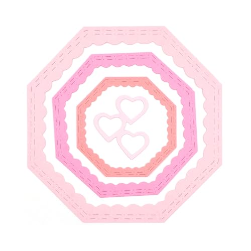 Achteckige Metall-Stanzformen für Kartenherstellung, DIY, Scrapbooking, Nesting, Grundrahmen, Herzen, Stanzformen für Bastelarbeiten, Papierbasteln, Handarbeit, Kunstbedarf, große Größe, 21,3 x 21,3 Achteckige Metall-Stanzformen für Kartenherstellung, DIY, Scrapbooking, Nesting, Grundrahmen, Herzen, Stanzformen für Bastelarbeiten, Papierbasteln, Handarbeit, Kunstbedarf, große Größe, 21,3 x 21,3 von CYFUN DESIGN