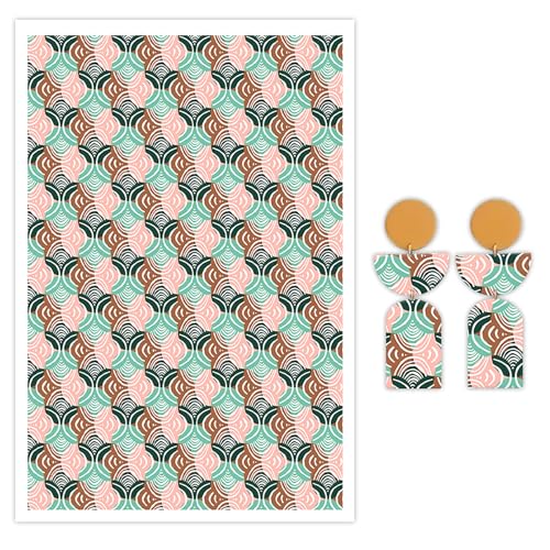 CYFUN DESIGN Bogenpapier für Polymerton, 10 Stück Wassertransferblätter für Polymerton, buntes Wellen-Ton-Transferpapier für Bastelarbeiten, Kunst, Schmuck, Ohrringe, Anhänger, Bastelbedarf, 14 x 8 cm von CYFUN DESIGN