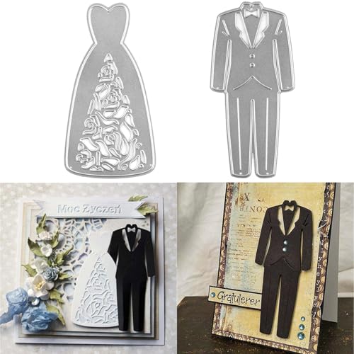 CYFUN DESIGN Stanzschablonen für Hochzeitsanzug, Hochzeitskleid, Anzüge, Metall-Stanzformen für Papierbasteln, DIY, Scrapbooking, Prägeschablone, Stanzschablone, Formen, Kunsthandwerk CYFUN DESIGN Stanzschablonen für Hochzeitsanzug, Hochzeitskleid, Anzüge, Metall-Stanzformen für Papierbasteln, DIY, Scrapbooking, Prägeschablone, Stanzschablone, Formen, Kunsthandwerk von CYFUN DESIGN