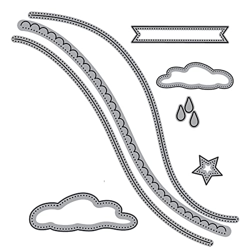 Curve Slimline Stanzformen für Kartengestaltung, Scrapbooking, Wolken, Sterne, Regentropfen, Metall, Stanzformen für Papier, Basteln, Basteln, Scrapbooking, Metall, Stanzschablonen, Kunstbedarf Curve Slimline Stanzformen für Kartengestaltung, Scrapbooking, Wolken, Sterne, Regentropfen, Metall, Stanzformen für Papier, Basteln, Basteln, Scrapbooking, Metall, Stanzschablonen, Kunstbedarf von CYFUN DESIGN