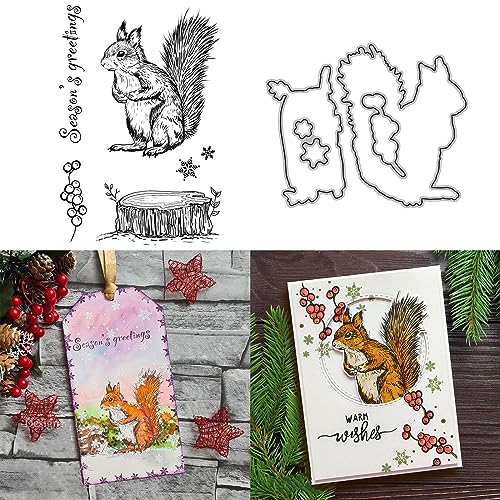 Eichhörnchen Stanzformen und Stempel-Sets für Kartenherstellung DIY Scrapbooking Schneeflocken Jahresgrüße Worte Transparent Silikon Dichtung Stempel für Papier Handwerk Kunst Handwerk Prägung Metall Eichhörnchen Stanzformen und Stempel-Sets für Kartenherstellung DIY Scrapbooking Schneeflocken Jahresgrüße Worte Transparent Silikon Dichtung Stempel für Papier Handwerk Kunst Handwerk Prägung Metall von CYFUN DESIGN