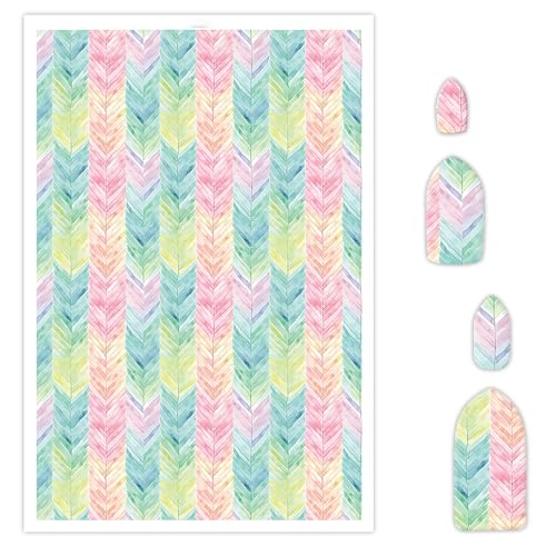 Feder-Transferpapier für Polymerton, 10 Stück Wassertransferblätter für Polymerton, Federform, buntes Polymer-Ton-Transferpapier für Bastelarbeiten, Kunst, Schmuck, Ohrringe, Anhänger, Dekoration, 14 von CYFUN DESIGN