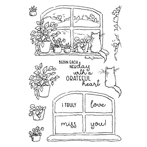 Fensterschablonen und Stempel-Sets mit Katzenmotiven für Kartenherstellung, Scrapbooking, Metall-Stanzformen und transparenter Gummistempel für Papierbasteln, Handarbeit, Kunsthandwerk, Scrapbooking, von CYFUN DESIGN