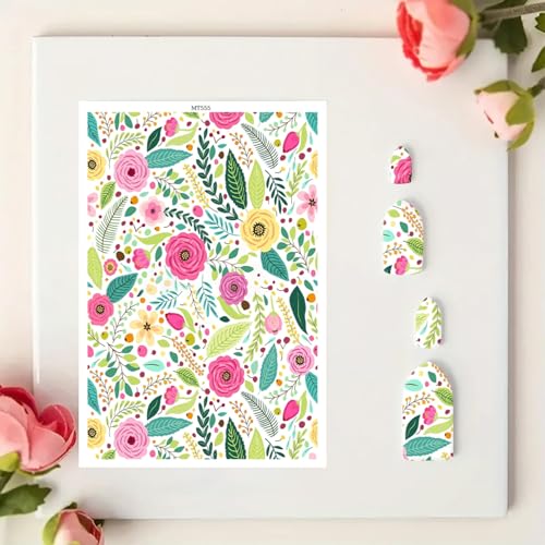 Florales Transferpapier für Polymerton, 10 Stück, Wassertransferblätter für Polymerton, Blumen, Polymer-Ton, Transferpapier für Bastelarbeiten, Kunst, Ton, Ohrringe, Schmuckherstellung, 14 x 8 cm Florales Transferpapier für Polymerton, 10 Stück, Wassertransferblätter für Polymerton, Blumen, Polymer-Ton, Transferpapier für Bastelarbeiten, Kunst, Ton, Ohrringe, Schmuckherstellung, 14 x 8 cm von CYFUN DESIGN