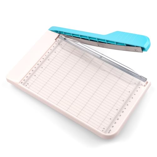 Guillotine Papierschneider, 22,9 cm, tragbarer Präzisions-Papierschneider zum Basteln von Fotos und Scrapbooking (Stoff/Filz/Karton) mit Rasterausrichtung und Wischschutz, selbstschärfende Klinge von CYFUN DESIGN