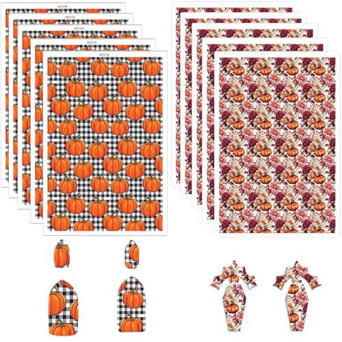 Halloween-Transferpapier, Polymer-Ton, Halloween-Kürbis mit Blumen und Gittern, 2 Designs, wasserlösliche Transferblätter für Polymer-Ton, Ohrringe, Schmuckherstellung, DIY-Projekte, 14 x 8 cm, 10 Halloween-Transferpapier, Polymer-Ton, Halloween-Kürbis mit Blumen und Gittern, 2 Designs, wasserlösliche Transferblätter für Polymer-Ton, Ohrringe, Schmuckherstellung, DIY-Projekte, 14 x 8 cm, 10 von CYFUN DESIGN