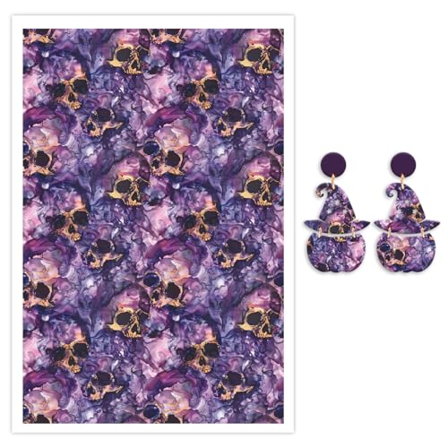 Halloween-Transferpapier für Polymerton, violettes Totenkopf-Muster, Wassertransferfolie für Polymerton, wasserlösliche Ton-Aufkleber für weiche Keramik-Ohrringe, Schmuckherstellung, DIY-Projekte, 14 Halloween-Transferpapier für Polymerton, violettes Totenkopf-Muster, Wassertransferfolie für Polymerton, wasserlösliche Ton-Aufkleber für weiche Keramik-Ohrringe, Schmuckherstellung, DIY-Projekte, 14 von CYFUN DESIGN