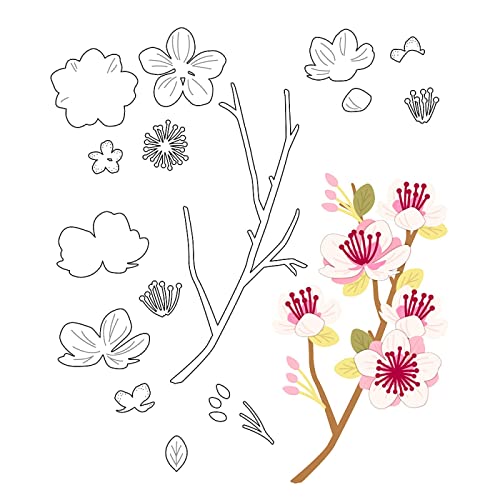Kirschblüten Stanzformen für Kartenherstellung DIY Scrapbooking Zweig geschichtete Kirschblüten und Blätter Metall Stanzformen für Papier Basteln Handarbeit Scrapbooking Zubehör Prägeschablone Kirschblüten Stanzformen für Kartenherstellung DIY Scrapbooking Zweig geschichtete Kirschblüten und Blätter Metall Stanzformen für Papier Basteln Handarbeit Scrapbooking Zubehör Prägeschablone von CYFUN DESIGN