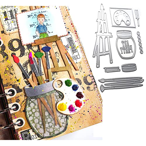 Kunst Party Stanzformen für Kartenherstellung Staffelei Palette Glas Farben Pinsel Metall Stanzformen für DIY Scrapbooking Papier Handarbeit Handwerk Scrapbooking Zubehör Prägeschablone Stanzschablone Kunst Party Stanzformen für Kartenherstellung Staffelei Palette Glas Farben Pinsel Metall Stanzformen für DIY Scrapbooking Papier Handarbeit Handwerk Scrapbooking Zubehör Prägeschablone Stanzschablone von CYFUN DESIGN
