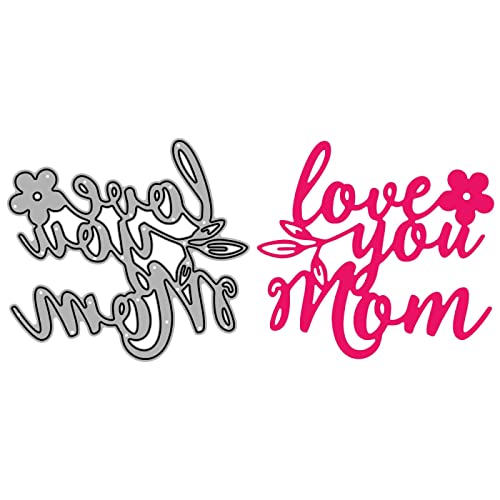 Love You Mom Alphabet-Stanzformen für Kartenherstellung Muttertag Metall-Stanzformen für DIY Scrapbooking Papier Basteln handgefertigte Handwerk Prägeschablone Stanzschablone Formen Mother's Day von CYFUN DESIGN