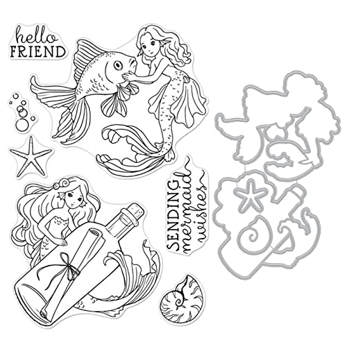Meerjungfrau Stanzformen und Stempel Sets für Kartenherstellung DIY Scrapbooking Sterne Drifting Flasche Metall Stanzformen Koordinate Transparent Silikondichtung Stempel für Papier Basteln Handarbeit Meerjungfrau Stanzformen und Stempel Sets für Kartenherstellung DIY Scrapbooking Sterne Drifting Flasche Metall Stanzformen Koordinate Transparent Silikondichtung Stempel für Papier Basteln Handarbeit von CYFUN DESIGN