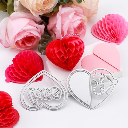 Metall-Stanzformen in Herzform, für Kartenherstellung, Scrapbooking, handgemachtes Basteln, aus Metall, zum Valentinstag, Schablonen, Zubehör Metall-Stanzformen in Herzform, für Kartenherstellung, Scrapbooking, handgemachtes Basteln, aus Metall, zum Valentinstag, Schablonen, Zubehör von CYFUN DESIGN