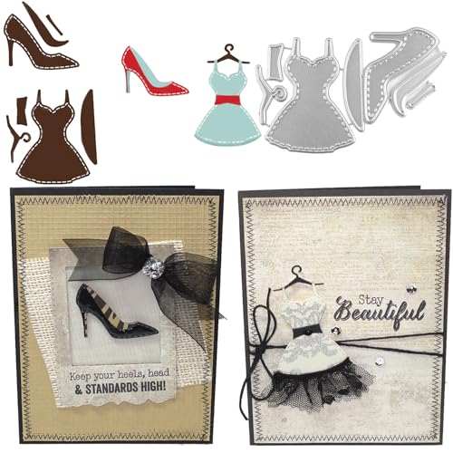 Metall-Stanzformen mit High Heels, Röcken, für Kartenherstellung, Damenkleid, Schuhe, Metall-Stanzformen für Papierbasteln, DIY, Scrapbooking, Prägeschablone, Stanzschablone, Metallschablonen, Metall-Stanzformen mit High Heels, Röcken, für Kartenherstellung, Damenkleid, Schuhe, Metall-Stanzformen für Papierbasteln, DIY, Scrapbooking, Prägeschablone, Stanzschablone, Metallschablonen, von CYFUN DESIGN