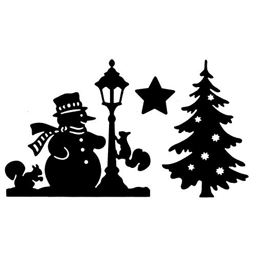 Metall-Stanzformen mit Weihnachtsbaum, Schneemann und Tier, Eichhörnchen, Stern, für Kartenherstellung, DIY, Scrapbooking, Handarbeit, Schablone von CYFUN DESIGN