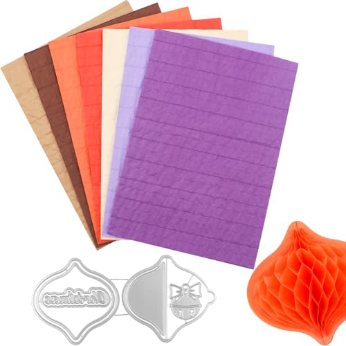 Metall-Stanzformen mit Weihnachtsglocken, mit 7 Wabenpapier-Pads für DIY-3D-Bastelarbeiten und Pop-Up-Karten, Prägeschablone für Kartenherstellung, Wabenpapier-Pad, 14,7 x 21,1 cm von CYFUN DESIGN