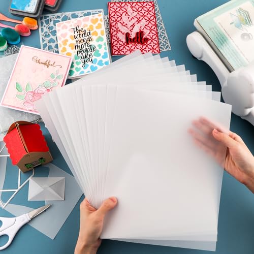 Pergamentpapier, 30 Stück, mattiert, glatt, 21,6 x 27,9 cm, 93 g/m², durchscheinendes Papier, Transparentpapier, Pergamentpapier für Bastelarbeiten, Zeichnen, Karten-Overlays, Einladungsumschlag, von CYFUN DESIGN