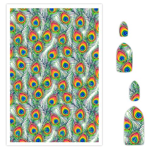 Pfauenfeder-Transferpapier für Polymerton, 10 Stück Wassertransferblätter für Polymerton, kreatives Pfauenaugen-Transferpapier für DIY-Kunstschmuck, Ohrringe, 14 x 8 cm Pfauenfeder-Transferpapier für Polymerton, 10 Stück Wassertransferblätter für Polymerton, kreatives Pfauenaugen-Transferpapier für DIY-Kunstschmuck, Ohrringe, 14 x 8 cm von CYFUN DESIGN
