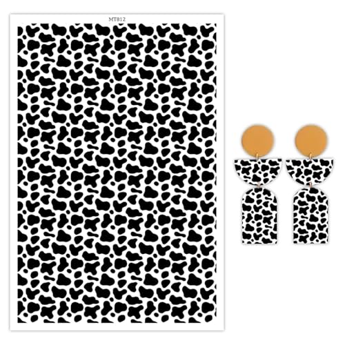 Polymer-Ton-Transferpapier, 10 Stück, schwarzer Leopardenmuster, wasserlösliche Transferfolie für Polymerton, Ohrringe, Schmuckherstellung, Einweg-Aufkleber, DIY, Handwerk, 15 x 8 cm von CYFUN DESIGN
