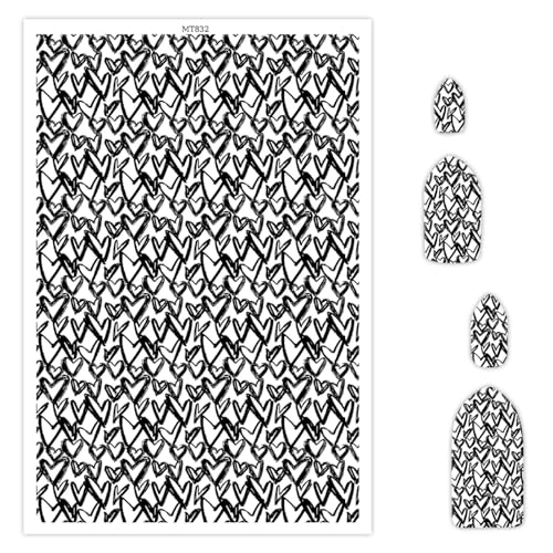 Polymer-Ton-Transferpapier, Valentinstag-Herzmuster, wasserlöslich, Transferfolie für Polymer-Ton, Ohrringe, Schmuckherstellung, Einweg-Aufkleber, DIY, Basteln, 15 x 8 cm, 10 Stück von CYFUN DESIGN