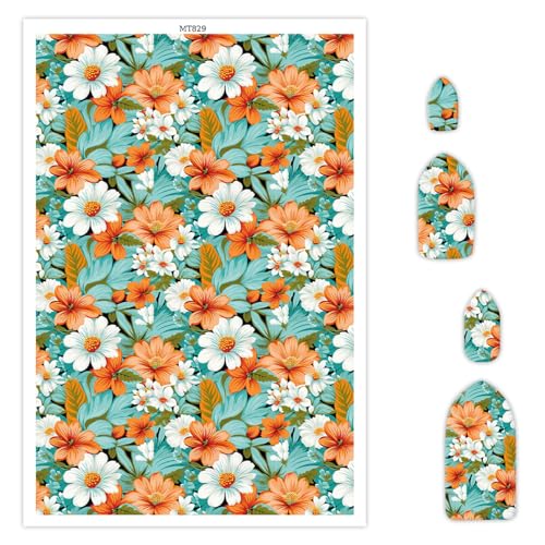 Polymer-Ton-Transferpapier, Zinnien-Muster, wasserlöslich, Transferfolie für Polymer-Ton, Ohrringe, Schmuckherstellung, Einwegaufkleber, DIY, Basteln, 15 x 8 cm, 10 Stück von CYFUN DESIGN