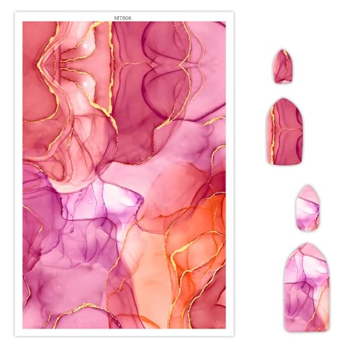 Polymer-Ton-Transferpapier, flüssiger Marmor, wasserlöslich, Transferfolie für Polymerton, Ohrringe, Schmuckherstellung, Einweg-Aufkleber, DIY, Handwerk, 10 Stück von CYFUN DESIGN