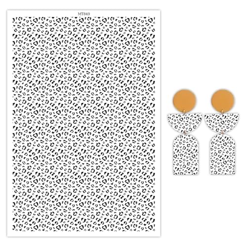 Polymer-Ton-Transferpapier, kleine schwarze Leopardenmuster, wasserlösliche Transferfolie für Polymer-Ton, Ohrringe, Schmuckherstellung, Einwegaufkleber, DIY, Basteln, 10 Stück von CYFUN DESIGN