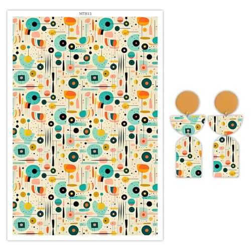 Polymer-Ton-Transferpapier, kreative Kreise, wasserlöslich, Transferfolie für Polymerton, Ohrringe, Schmuckherstellung, Einwegaufkleber, DIY, Handwerk, 10 Stück von CYFUN DESIGN