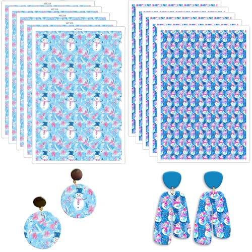 Polymer-Ton-Transferpapier, weihnachtliches Schneemann-Muster, 2 Designs, wasserlösliche Transferblätter für Polymer-Ton, Ohrringe, Schmuckherstellung, DIY-Projekte, 14 x 8 cm, 10 Stück Polymer-Ton-Transferpapier, weihnachtliches Schneemann-Muster, 2 Designs, wasserlösliche Transferblätter für Polymer-Ton, Ohrringe, Schmuckherstellung, DIY-Projekte, 14 x 8 cm, 10 Stück von CYFUN DESIGN