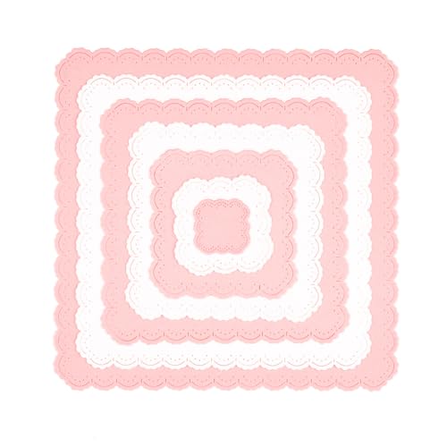 Quadratische Metall-Stanzformen für Kartenherstellung, Scrapbooking, Nesting, Grundrahmen, Stanzformen für Bastelarbeiten, Papierbasteln, Handarbeit, Kunstbedarf, große Größe, 20 x 20 cm von CYFUN DESIGN