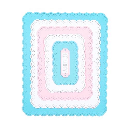 Quadratische Metall-Stanzformen für Kartenherstellung, Scrapbooking, Nesting, Grundrahmen, Stanzformen für Bastelarbeiten, Papierbasteln, Handarbeit, Kunstbedarf, große Größe von CYFUN DESIGN