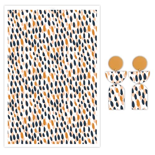 Regentropfen-Transferpapier für Polymerton, 10 Stück Wassertransferblätter für Polymerton, niedliche Regentropfen, Ton-Transferpapier für Bastelarbeiten, Kunst, Schmuck, Ohrringe, Anhänger von CYFUN DESIGN