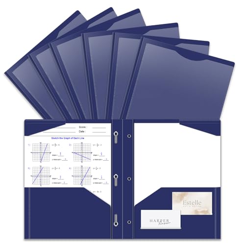 Robuste Kunststoffmappe mit Zinken und transparenter Vordertasche, 3 Taschen mit 3 Zinken und 2 Kartenfächern, 6 verschiedene Farben, für Papier in Briefgröße für Büro und Geschäft, 6 Stück Robuste Kunststoffmappe mit Zinken und transparenter Vordertasche, 3 Taschen mit 3 Zinken und 2 Kartenfächern, 6 verschiedene Farben, für Papier in Briefgröße für Büro und Geschäft, 6 Stück von CYFUN DESIGN