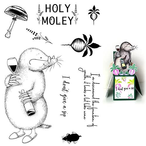 Stempel mit Mausmotiven für Kartenherstellung, Pilze, Karotten, transparente Stempel für Bastelarbeiten, Scrapbooking, Heiliger Maulwurf, Aufschrift "I don't give a slip", transparenter Stempel mit Mausmotiven für Kartenherstellung, Pilze, Karotten, transparente Stempel für Bastelarbeiten, Scrapbooking, Heiliger Maulwurf, Aufschrift "I don't give a slip", transparenter von CYFUN DESIGN