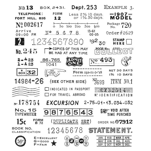 Stempel mit Zahlen, Phrase, Postwörter, für Kartenherstellung, DIY, Scrapbooking, "Admit One Excursion", transparent, Silikon, Siegelstempel, Stempel, für Papierbasteln, Handarbeit, Scrapbooking, Stempel mit Zahlen, Phrase, Postwörter, für Kartenherstellung, DIY, Scrapbooking, "Admit One Excursion", transparent, Silikon, Siegelstempel, Stempel, für Papierbasteln, Handarbeit, Scrapbooking, von CYFUN DESIGN