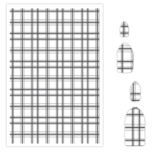 Streifen und Gitter Transferpapier für Polymerton, 10 Stück Wassertransferblätter für Polymerton, kreatives Design, Raster, Ton-Transferpapier für Bastelarbeiten, Kunst, Schmuck, Ohrringe, Anhänger von CYFUN DESIGN
