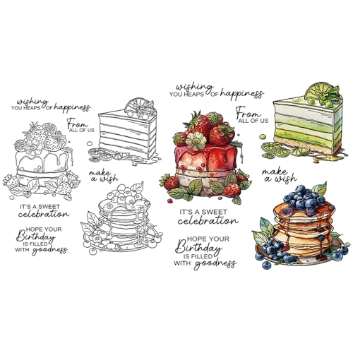 Sweet Birthday Cake Dessert Stanzformen und Stempel-Sets für Kartenherstellung, Geburtstagswörter, transparenter Silikondichtungsstempel für Papierbasteln, Prägung, Metallstanzformen, Stanzschablone, Sweet Birthday Cake Dessert Stanzformen und Stempel-Sets für Kartenherstellung, Geburtstagswörter, transparenter Silikondichtungsstempel für Papierbasteln, Prägung, Metallstanzformen, Stanzschablone, von CYFUN DESIGN