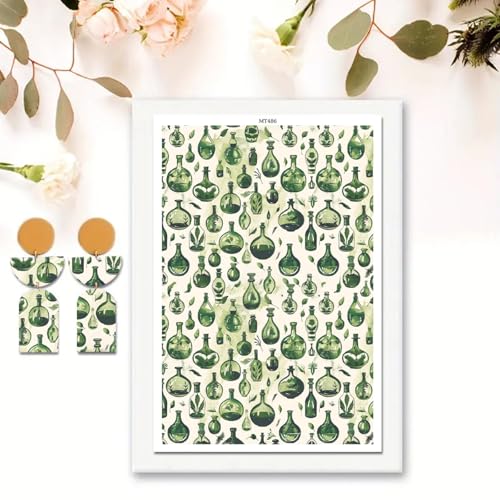 Ton-Transferpapier für Bastelarbeiten, Vasen, magisches Wasser, Polymer-Ton, Transferpapier für Modelliermasse, Schmuck, Ohrringe, 10 Stück Ton-Transferpapier für Bastelarbeiten, Vasen, magisches Wasser, Polymer-Ton, Transferpapier für Modelliermasse, Schmuck, Ohrringe, 10 Stück von CYFUN DESIGN
