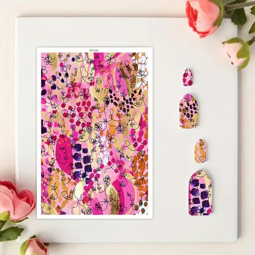 Ton-Transferpapier für Bastelarbeiten, abstraktes Mädchengesicht, magisches Wasser, Polymer-Ton, Transferpapier für Modelliermasse, Schmuck, Ohrringe, 14 x 8 cm, 10 Stück Ton-Transferpapier für Bastelarbeiten, abstraktes Mädchengesicht, magisches Wasser, Polymer-Ton, Transferpapier für Modelliermasse, Schmuck, Ohrringe, 14 x 8 cm, 10 Stück von CYFUN DESIGN
