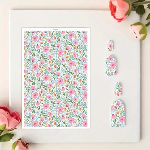 Ton-Transferpapier für Bastelarbeiten, kleine frische Blumen, magisches Wasser, Polymer-Ton, Transferpapier für Polymer-Ton, Ohrringe, Schmuckherstellung, 14 x 8 cm, 10 Stück Ton-Transferpapier für Bastelarbeiten, kleine frische Blumen, magisches Wasser, Polymer-Ton, Transferpapier für Polymer-Ton, Ohrringe, Schmuckherstellung, 14 x 8 cm, 10 Stück von CYFUN DESIGN