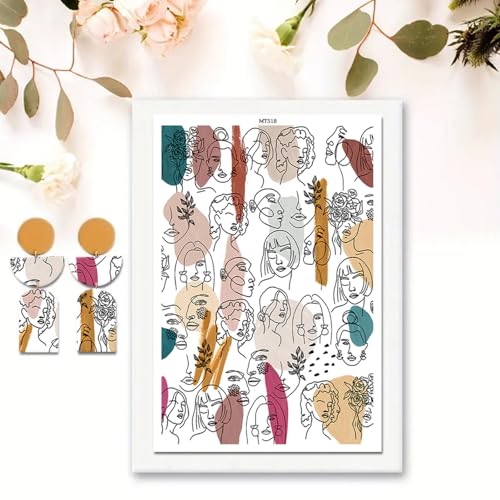 Ton-Transferpapier für Bastelarbeiten, kreative Schönheit, Mädchen, Gesicht, Wasser, Polymerton, Transferpapier für Polymerton, Schmuck, Ohrringe, 14 x 8 cm, 10 Stück Ton-Transferpapier für Bastelarbeiten, kreative Schönheit, Mädchen, Gesicht, Wasser, Polymerton, Transferpapier für Polymerton, Schmuck, Ohrringe, 14 x 8 cm, 10 Stück von CYFUN DESIGN