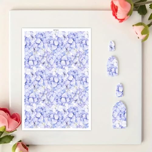 Ton-Transferpapier für DIY-Ohrringe, hellviolettes Hortensien-Muster, doppelseitig, Wasserton, DIY-Form, Einweg-Ton-Transferblätter für DIY-Schmuckherstellung, Dekoration, Bastelbedarf, 10 Stück von CYFUN DESIGN