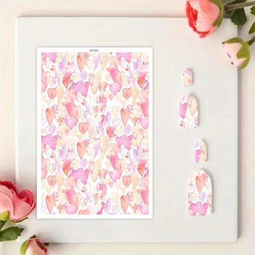 Transferpapier für Bastelarbeiten, Herzen, magisches Wasser, Polymerton, Transferpapier für Modelliermasse, Schmuck, Ohrringe, 10 Stück von CYFUN DESIGN