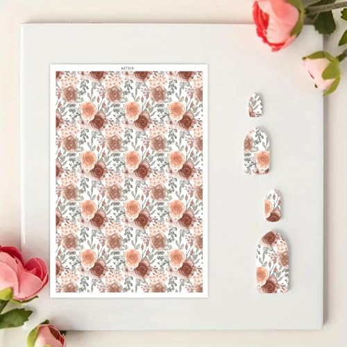Transferpapier für Bastelarbeiten, elegante Blüten, Wasser-Polymer-Ton, Transferpapier für Modelliermasse, Schmuck, Ohrringe, 10 Stück Transferpapier für Bastelarbeiten, elegante Blüten, Wasser-Polymer-Ton, Transferpapier für Modelliermasse, Schmuck, Ohrringe, 10 Stück von CYFUN DESIGN