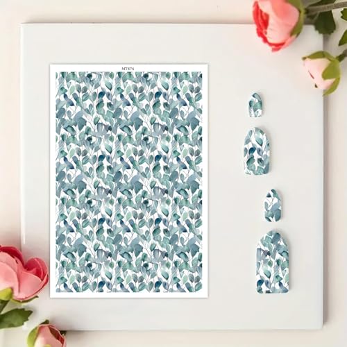 Transferpapier für Bastelarbeiten, niedliche Blätter, magisches Wasser, Polymerton, Transferpapier für Modelliermasse, Schmuck, Ohrringe, 10 Stück Transferpapier für Bastelarbeiten, niedliche Blätter, magisches Wasser, Polymerton, Transferpapier für Modelliermasse, Schmuck, Ohrringe, 10 Stück von CYFUN DESIGN