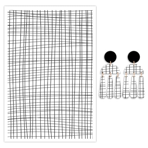 Transferpapier für Ohrringe und Polymerton, Gittermuster, wasserlöslich, Transferfolie für Polymerton, DIY, Kunst, Handwerk, Schmuck, Ohrringe, 10 Stück Transferpapier für Ohrringe und Polymerton, Gittermuster, wasserlöslich, Transferfolie für Polymerton, DIY, Kunst, Handwerk, Schmuck, Ohrringe, 10 Stück von CYFUN DESIGN