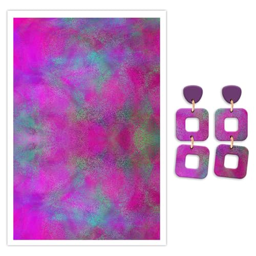 Transferpapier für Ohrringe und Polymerton, abstraktes wasserlösliches Transferpapier für Polymerton, DIY, Kunst, Handwerk, Schmuck, Ohrringe, 10 Stück von CYFUN DESIGN