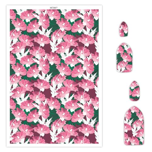 Transferpapier für Polymer-Ton, Caryophyllum-Blumenmuster, Polymer-Ton, Transferblätter, Blumen, wasserlösliches Transferpapier, Polymer-Ton für DIY-Kunst, Schmuck, Ohrringe, 14 x 8 cm, 10 Stück von CYFUN DESIGN