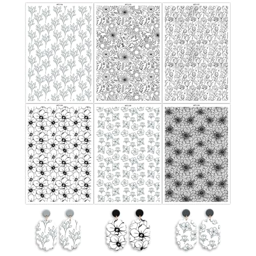 Transferpapier für Polymerton, Lavendel, Pfingstrosen, Sonnenblumen, Wassertransferpapier für Polymerton, Polymer-Ton, Transferpapier für Bastelarbeiten, Kunst, Schmuck, Ohrringe, 14 x 8 cm, 8 Stück Transferpapier für Polymerton, Lavendel, Pfingstrosen, Sonnenblumen, Wassertransferpapier für Polymerton, Polymer-Ton, Transferpapier für Bastelarbeiten, Kunst, Schmuck, Ohrringe, 14 x 8 cm, 8 Stück von CYFUN DESIGN