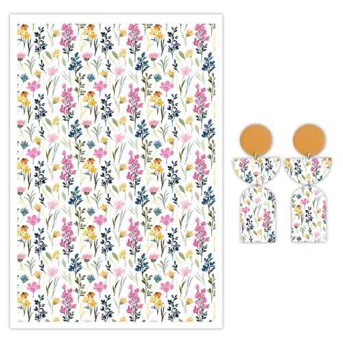 Transferpapier für Polymerton, Lavendel, kleines Blumenmuster, wasserlösliche Einweg-Ton-Transferblätter zum Basteln von weichen Keramik-Ohrringen, Schmuck und Polymer-Ton-Formen, 10 Stück Transferpapier für Polymerton, Lavendel, kleines Blumenmuster, wasserlösliche Einweg-Ton-Transferblätter zum Basteln von weichen Keramik-Ohrringen, Schmuck und Polymer-Ton-Formen, 10 Stück von CYFUN DESIGN